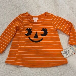 Cat & Jack Orange Striped Long Sleeve Tee